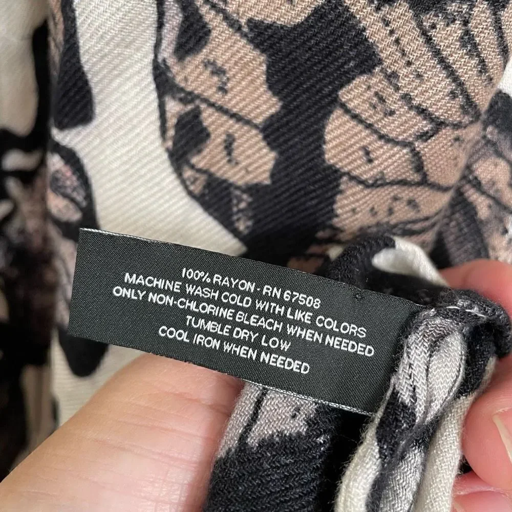 INC International Concepts Black Ivory Butterfly Moth Scarf‎